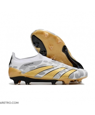 Adidas Predator Elite Laceless Firm Ground White Grey Gold Football Boots