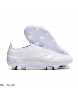 Adidas Predator Elite Laceless Firm Ground White Silver Football Boots