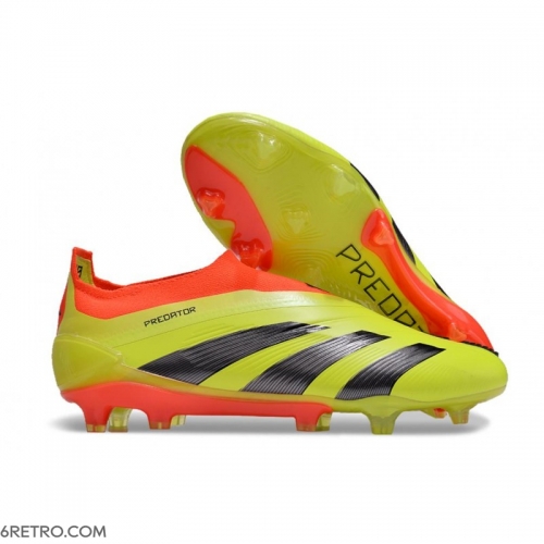 Adidas Predator Elite Laceless Firm Ground Yellow Black Red Football Boots Adidas Predator Elite Laceless Firm Ground Yellow Black Red Football Boots