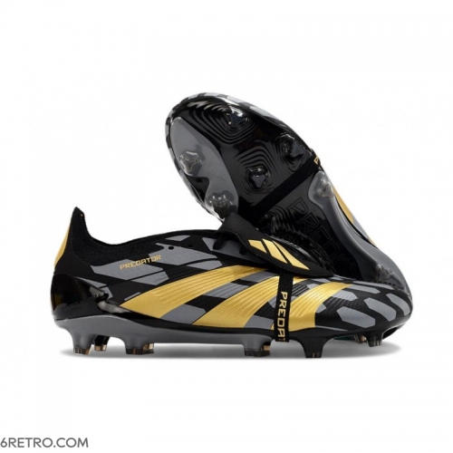Adidas Predator Elite Tongue Firm Ground Black Gold Football Boots Adidas Predator Elite Tongue Firm Ground Black Gold Football Boots