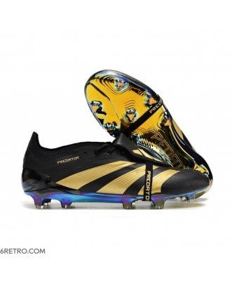 Adidas Predator Elite Tongue Firm Ground Black - Gold Sole Football Boots