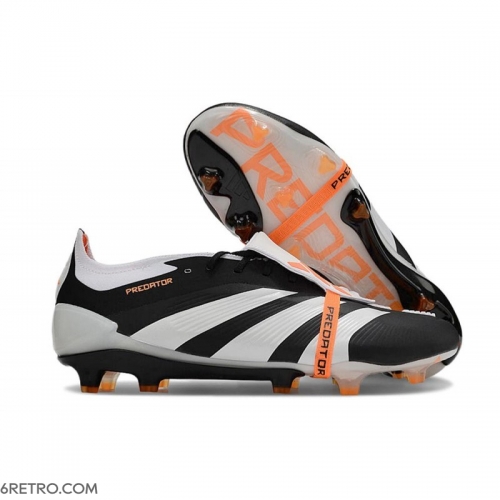 Adidas Predator Elite Tongue Firm Ground Black White Orange Football Boots Adidas Predator Elite Tongue Firm Ground Black White Orange Football Boots