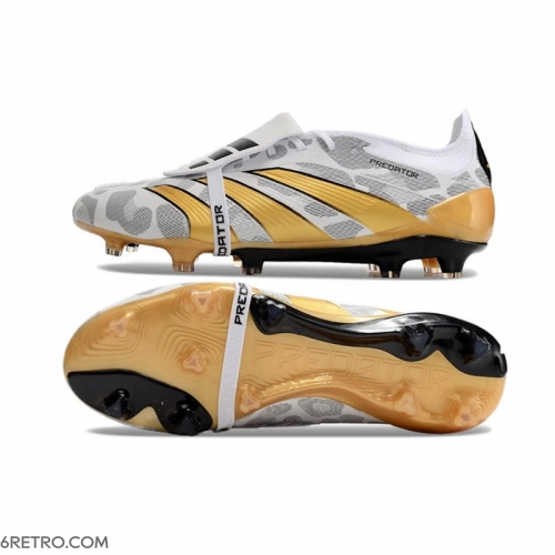 Adidas Predator Elite Tongue Firm Ground White Core Black Gold Met Football Boots Adidas Predator Elite Tongue Firm Ground White Core Black Gold Met Football Boots