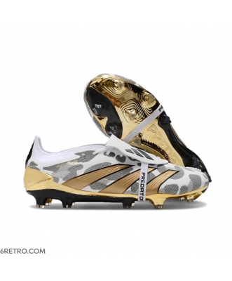 Adidas Predator Elite Tongue Firm Ground White Core Black Gold Metallic Limited Edition Football Boots