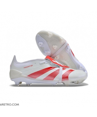 Adidas Predator Elite Tongue Firm Ground White Crimson Football Boots