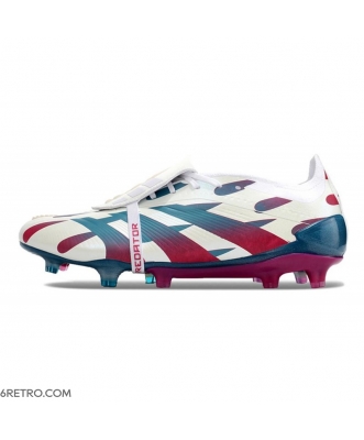 Adidas Predator Elite Tongue Firm Ground White Cyan Red Football Boots
