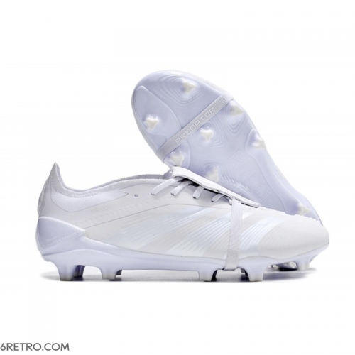 Adidas Predator Elite Tongue Firm Ground White Silver Football Boots Adidas Predator Elite Tongue Firm Ground White Silver Football Boots