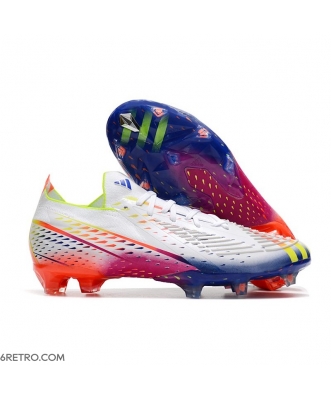 Adidas Predator FIFA World Cup Qatar 2022 Edge.1 Low Firm Ground White Solar Yellow Power Blue Football Boots
