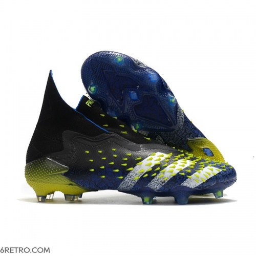Adidas Predator Freak + Firm Ground Firm Ground Core Black White Solar Yellow Football Boots Adidas Predator Freak + Firm Ground Firm Ground Core Black White Solar Yellow Football Boots
