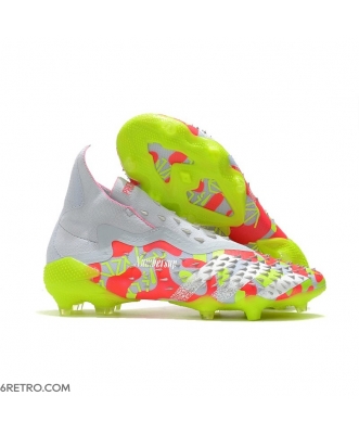 Adidas Predator Freak + Firm Ground Firm Ground White Pink Volt Football Boots