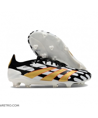 Adidas Predator Low Elite Firm Ground Black White Gold Football Boots