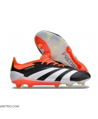 Adidas Predator Low Elite Firm Ground Solar Energy - Core Black White Orange Football Boots