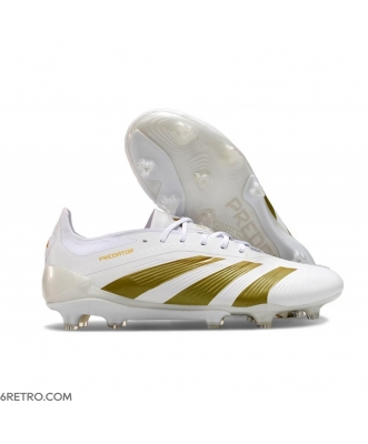 Adidas Predator Low Elite Firm Ground White Golden Football Boots