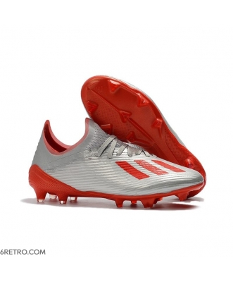 Adidas X 19.1 Firm Ground - Silver Metallic/Hi Res-Red/White Football Boots