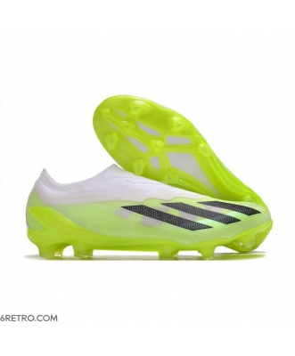 Adidas X Crazyfast .1 Laceless Firm Ground Crazyrush - White Core Black Lucid Lemon Football Boots