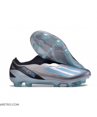 Adidas X Crazyfast .1 Laceless Firm Ground Silver Met Bliss Blue Core Black Football Boots