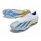 Adidas X Crazyfast .1 Laceless Firm Ground White Blue Gold Football Boots