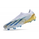 Adidas X Crazyfast .1 Laceless Firm Ground White Blue Gold Football Boots