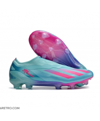 Adidas X Crazyfast Messi X Miami.1 Firm Ground Turquoise Pink Laceless Football Boots