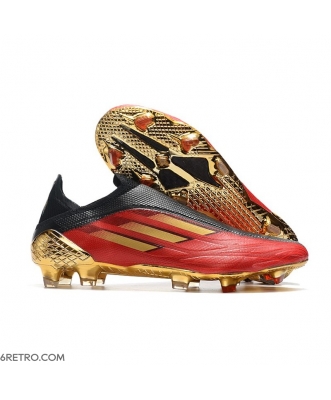 Adidas X Speedflow+ Firm Ground Vivid Red Gold Metallic Core Black Football Boots