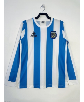 Argentina Retro Home Shirt Men 1986 Long sleeve