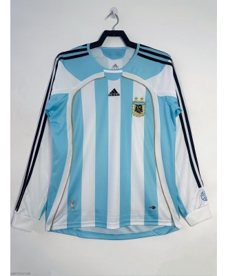 Argentina Retro Home Shirt Men 2006 Long sleeve