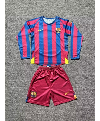 Barcelona Retro Home Shirt Kids 05-06 Long sleeve