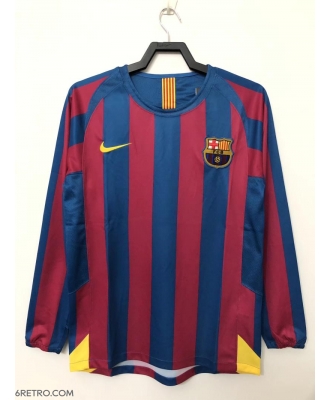 Barcelona Retro Home Shirt Men 05-06 Long sleeve