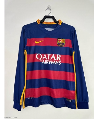Barcelona Retro Home Shirt Men 15-16 Long sleeve