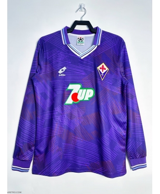 Fiorentina Retro Home Shirt Men 92-93 Long sleeve