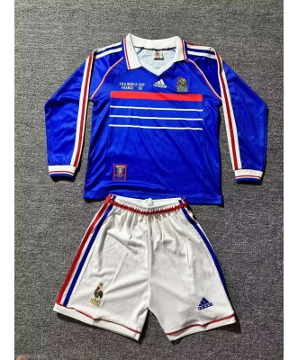 France Retro Home Shirt Kids 1998 Long sleeve