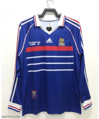 France Retro Home Shirt Men 1998 Long sleeve