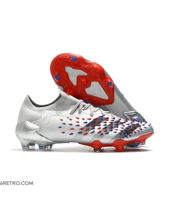 Low-cut Adidas Predator Freak .1 Firm Ground Silver Metallic Core Black Scarlet Football Boots