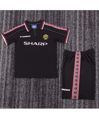 Manchester United Retro Away Shirt Kids 98-99(Black)