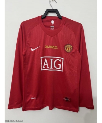 Manchester United Retro Home Shirt Men 07-08 Long sleeve(Champions League)
