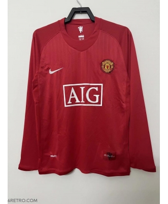 Manchester United Retro Home Shirt Men 07-08 Long sleeve