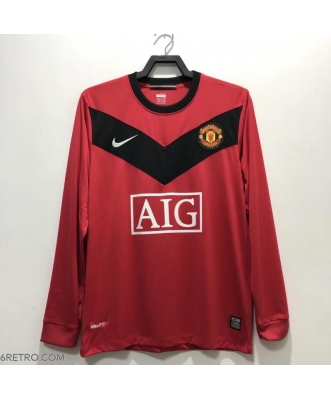 Manchester United Retro Home Shirt Men 09-10 Long sleeve