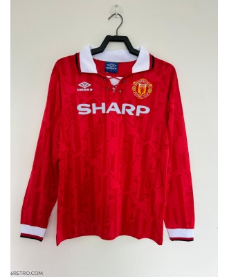 Manchester United Retro Home Shirt Men 92-94 Long sleeve