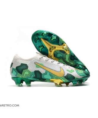 Mbappe Nike Mercurial Vapor 13 Elite Firm Ground Grey Gold Green Football Boots