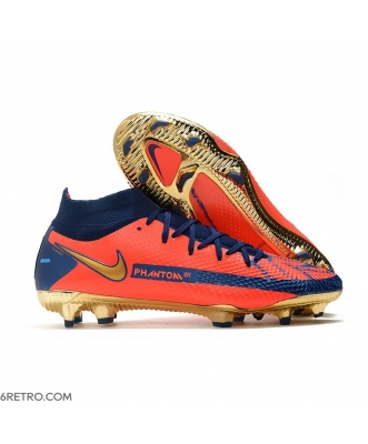 Men Nike Phantom GT Elite DF Firm Ground Orange Blue Golden Football Boots