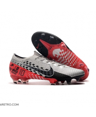 Neymar Nike Mercurial Vapor 13 Elite NJR Firm Ground Chrome Black Red Orbit Platinum Tint Football Boots