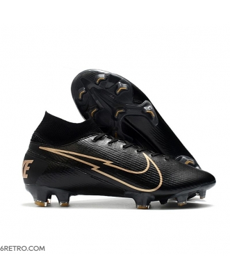 Nike 2020 Mercurial Superfly VII Elite Firm Ground Black Gold Football Boots