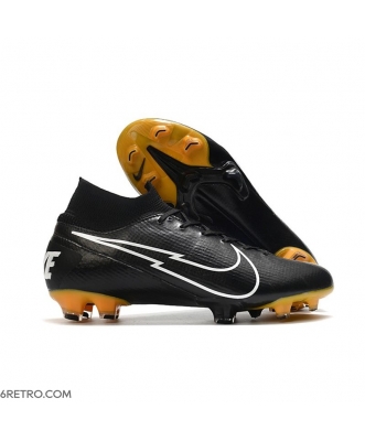 Nike 2020 Mercurial Superfly VII Elite Firm Ground Black White Gold Football Boots