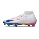 Nike Air Zoom Mercurial Superfly X Elite Firm Ground White Blue Red Football Boots