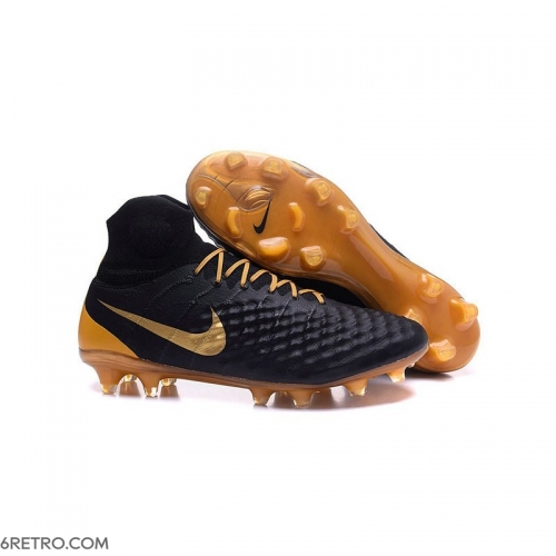 Nike Magista Obra II Firm Ground ACC Black Gold Football Boots Nike Magista Obra II Firm Ground ACC Black Gold Football Boots