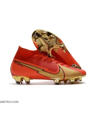Nike Mercurial Superfly 7 Elite DF Firm Ground Ronaldo CR100 Red Gold Football Boots