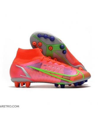 Nike Mercurial Superfly 8 Elite AG Bright Crimson Metallic Silver Football Boots