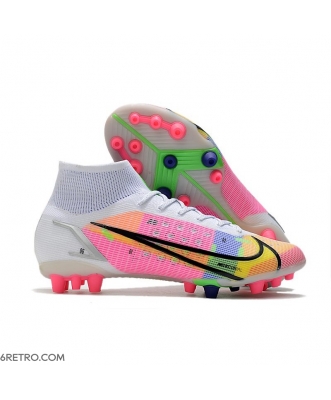 Nike Mercurial Superfly 8 Elite AG Dragonfly - White Metallic Silver Dark Raisin Limited Edition Football Boots