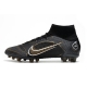 Nike Mercurial Superfly 8 Elite AG Shadow - Black Metallic Gold Metallic Silver Football Boots