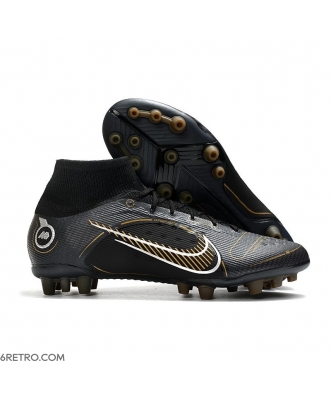 Nike Mercurial Superfly 8 Elite AG Shadow - Black Metallic Gold Metallic Silver Football Boots